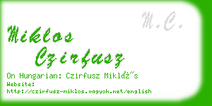 miklos czirfusz business card